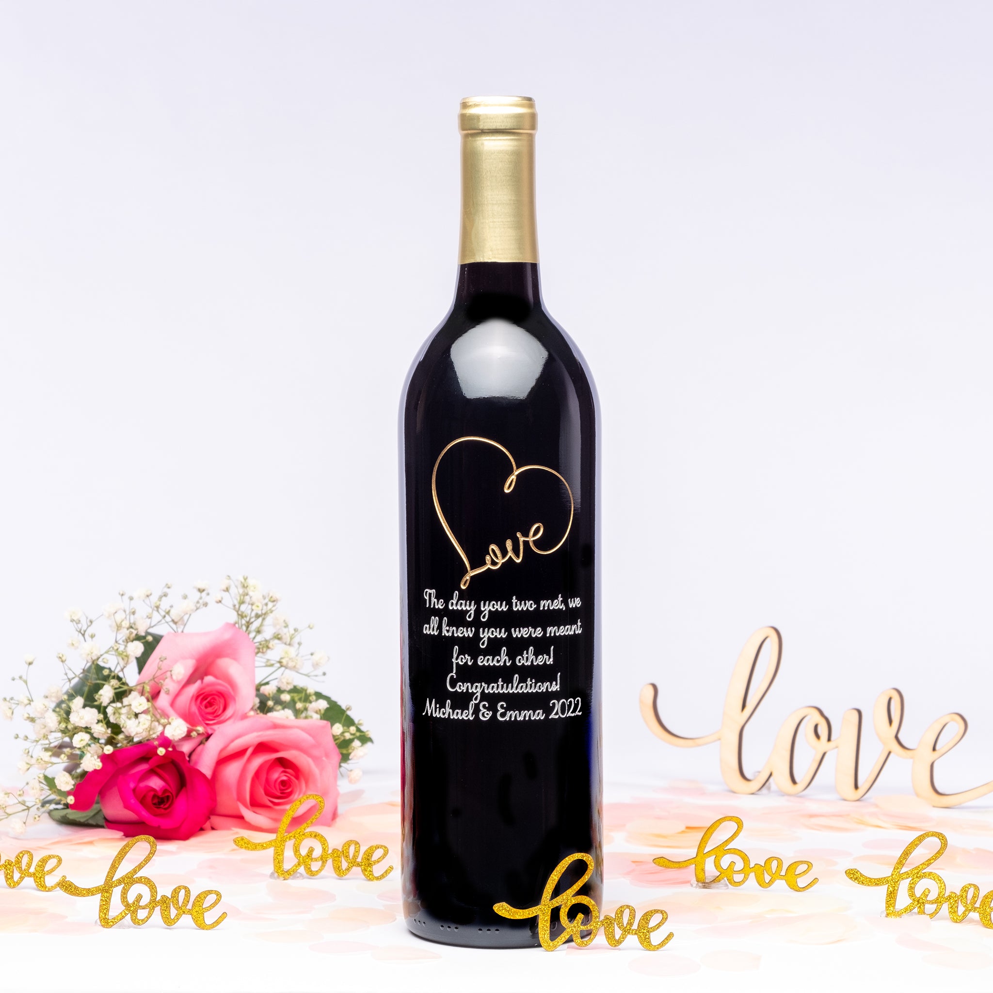 Happy Birthday Etched Wine