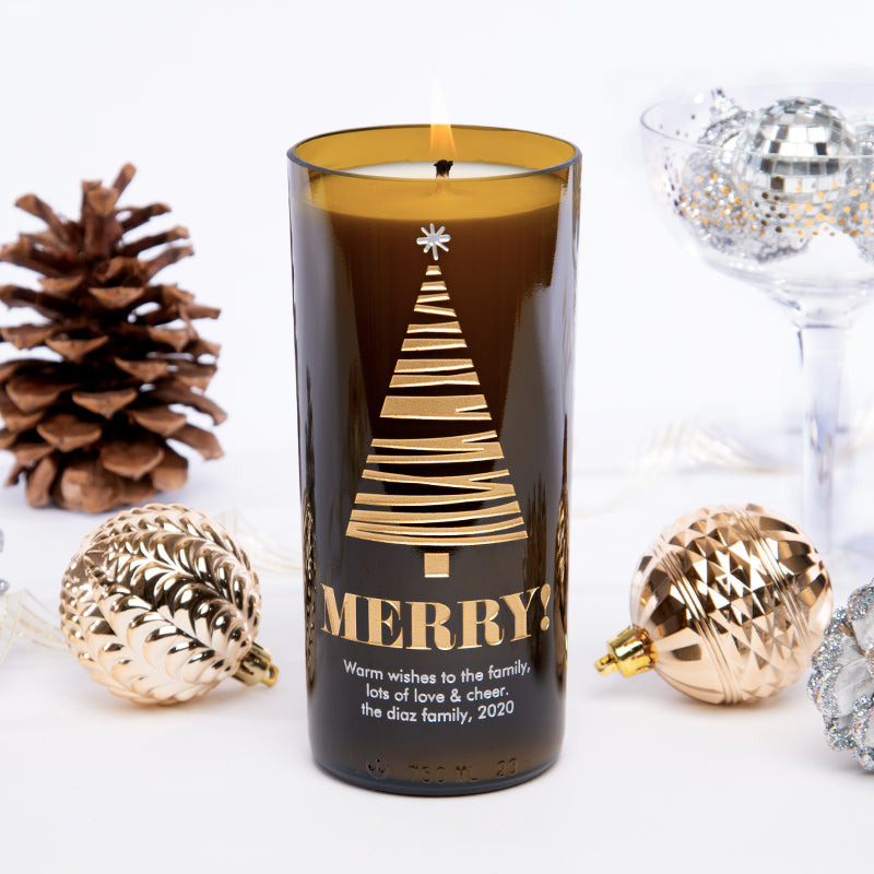 Merry Tree Personalized Candle