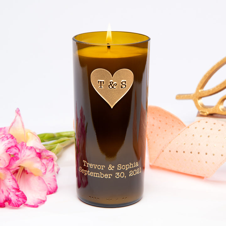 Heart Monogram Personalized Candle