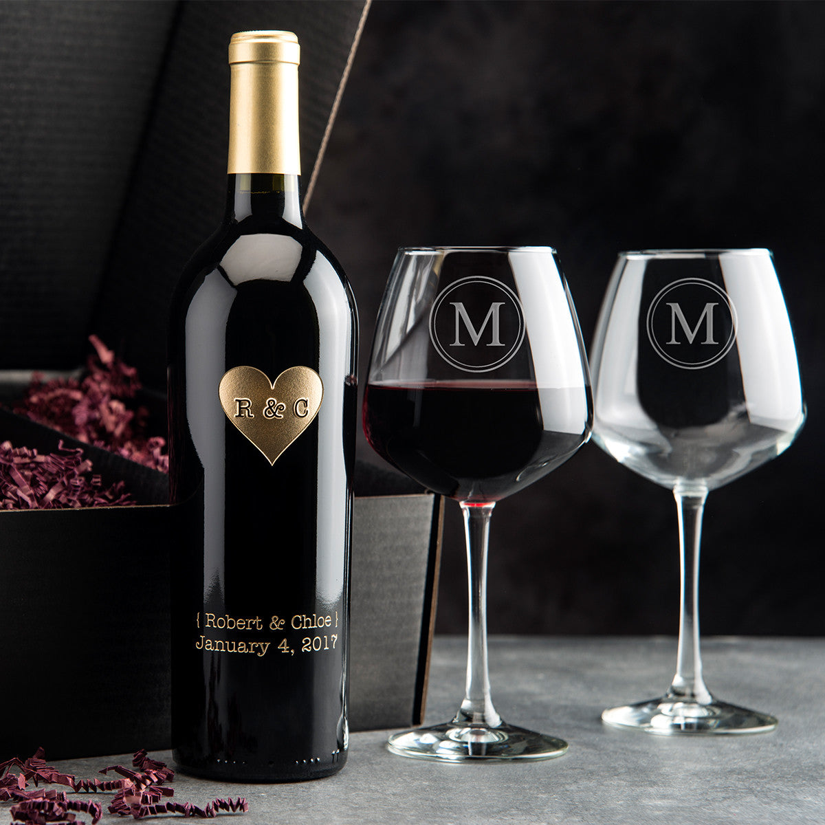 Monogram Heart Gift Set