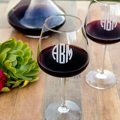 Custom Wine Glass, Personalized Wine Glasses, Monogram Wine Glass