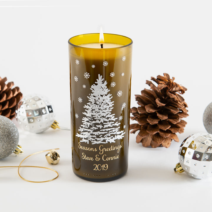 Shimmering Tree Personalized Candle