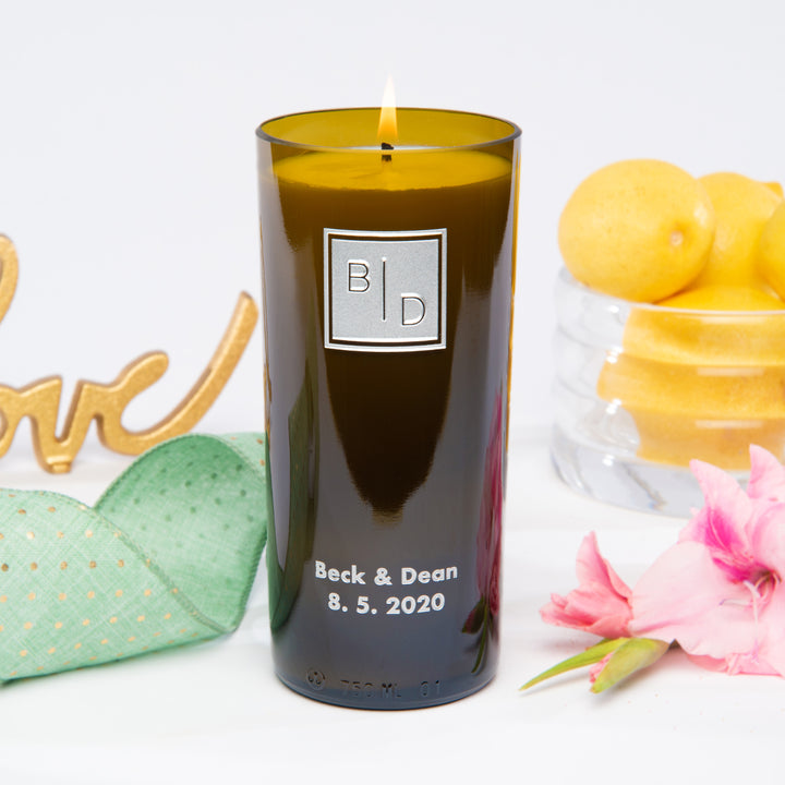 Transitional Monogram Personalized Candle