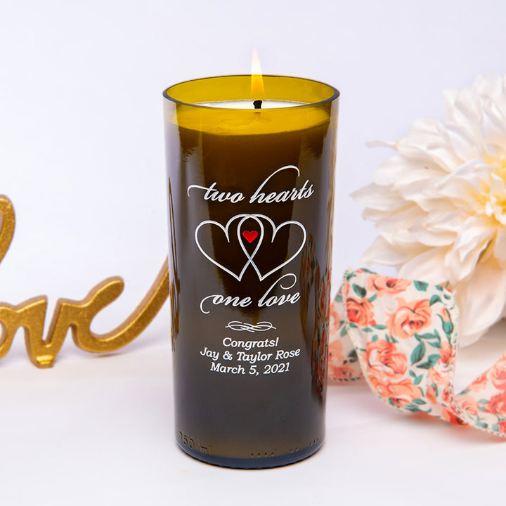 Two Hearts Personalized Candle