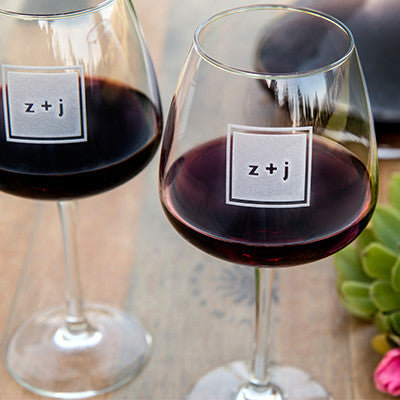 Modern Monogram Wine Glass