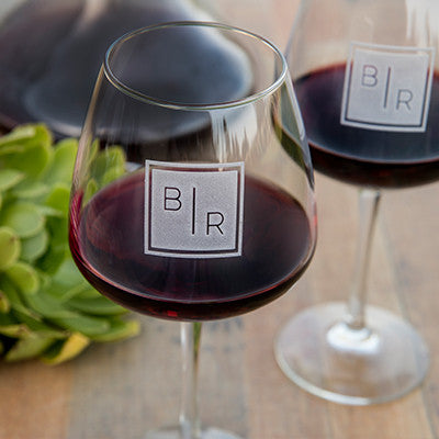 Transitional Monogram Wine Glass